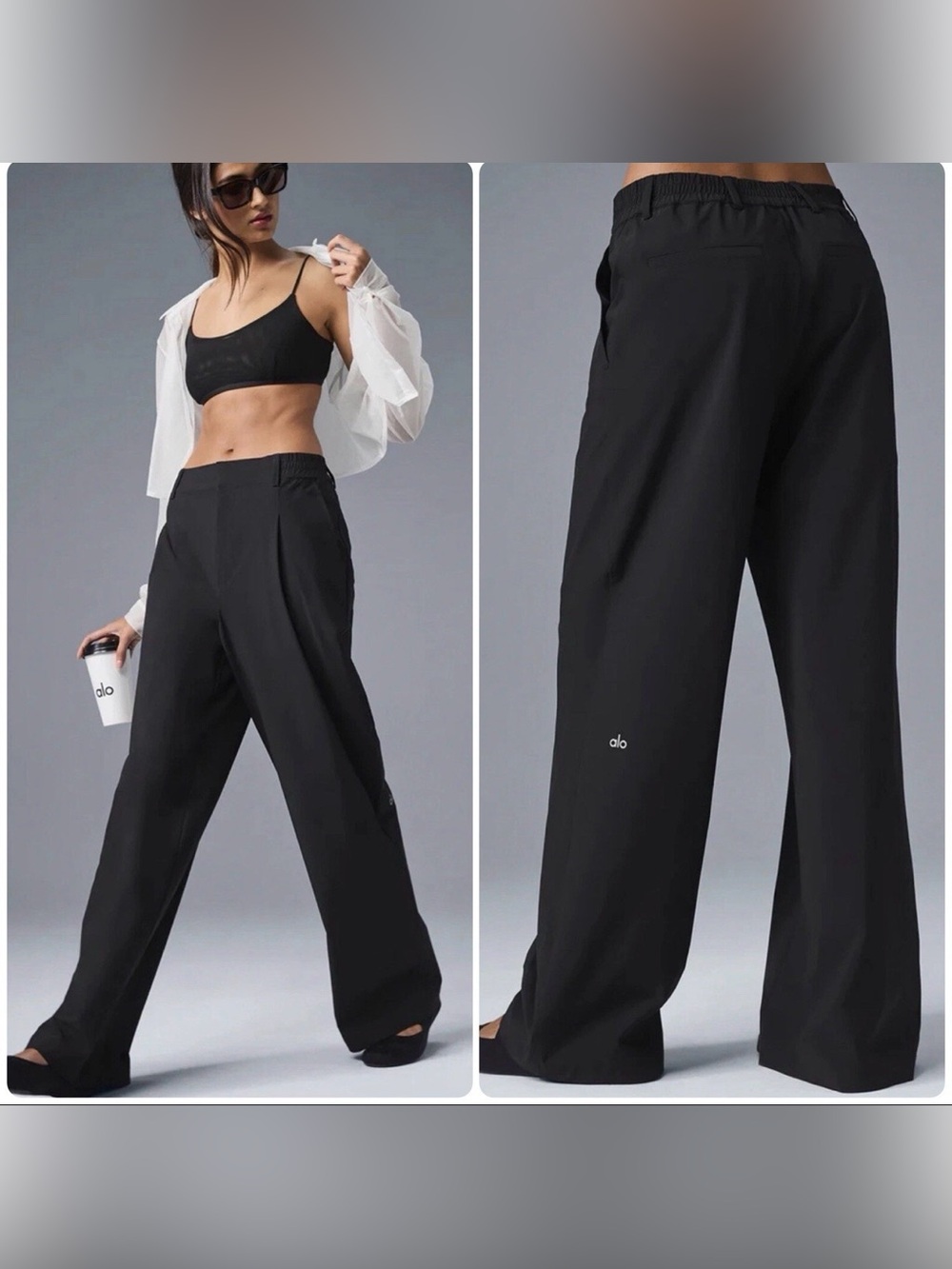 ALO Yoga High-Waist Wide Leg Pants in Black